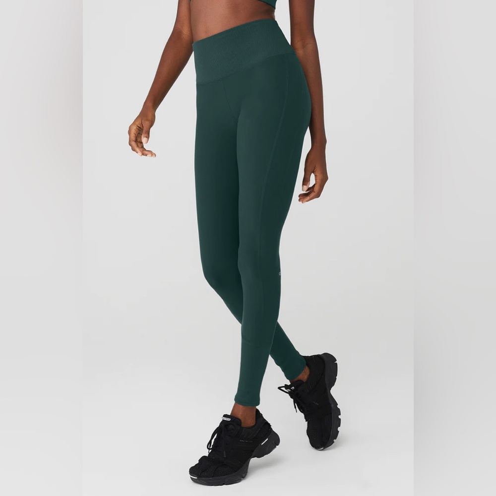 ALO YOGA HIGH-WAIST ALOSOFT LOUNGE LEGGING - MIDNIGHT GREEN
